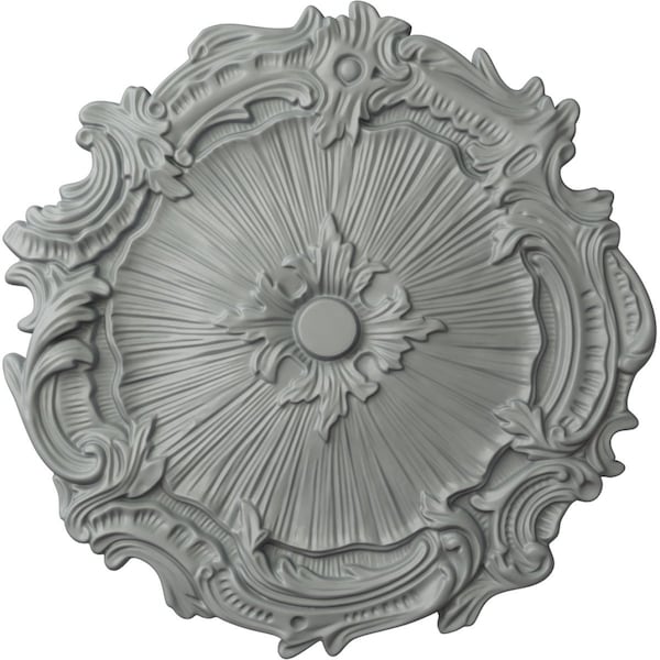 Ekena Millwork Plymouth Ceiling Medallion (Fits Canopies up to 1 5/8"), 16 3/4"OD x 1 3/8"P, Primed White CM16PL - main